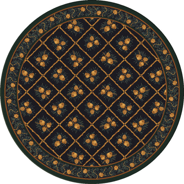Pinecone Haven Green Rug - 8 Ft. Round
