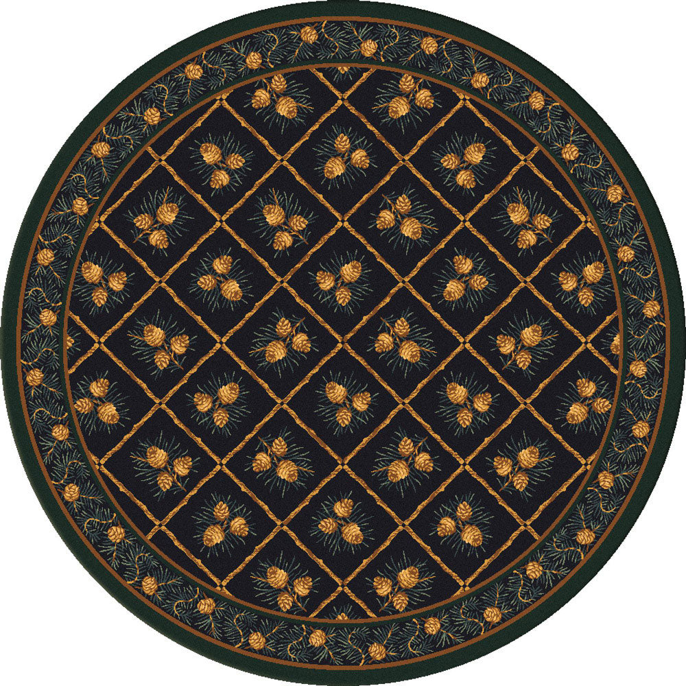 Pinecone Haven Green Rug - 8 Ft. Round