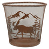 Moose Pond Metal Art Waste Basket - SALE