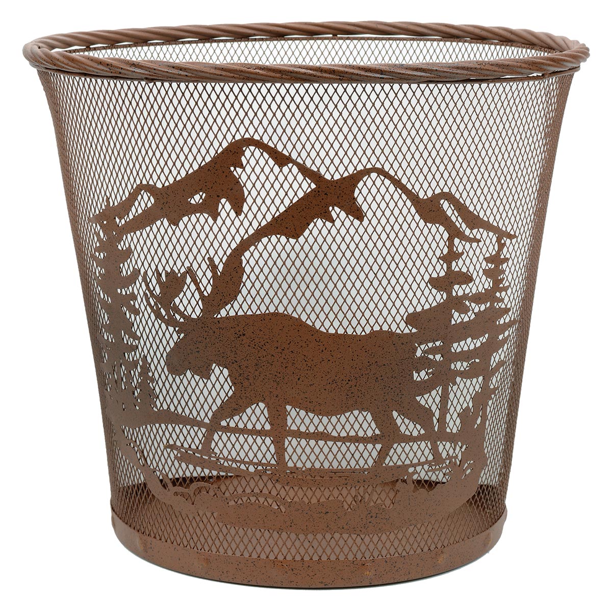 Moose Pond Metal Art Waste Basket - SALE