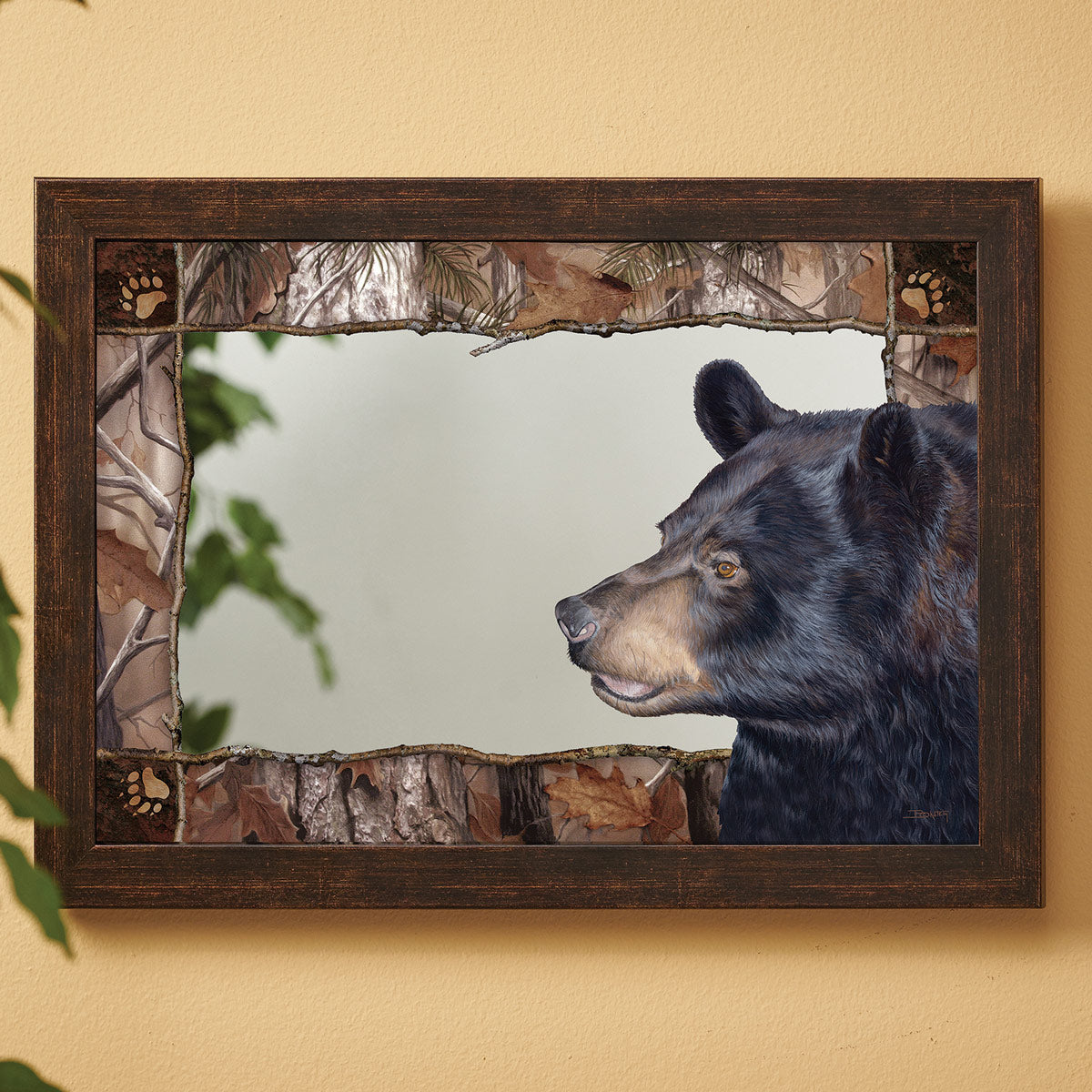 Black Bear Forest Wall Mirror