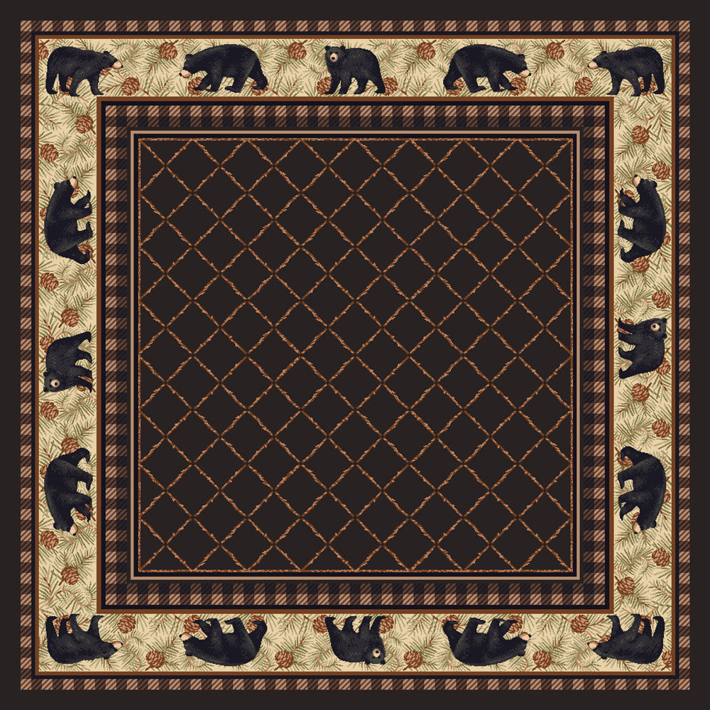 Bear Retreat Brown Rug - 8 Ft. Square