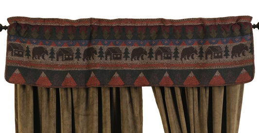 Cabin Bear Rod Pocket Valance