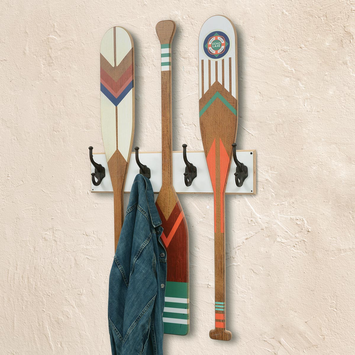 Lake Paddles Coat Rack