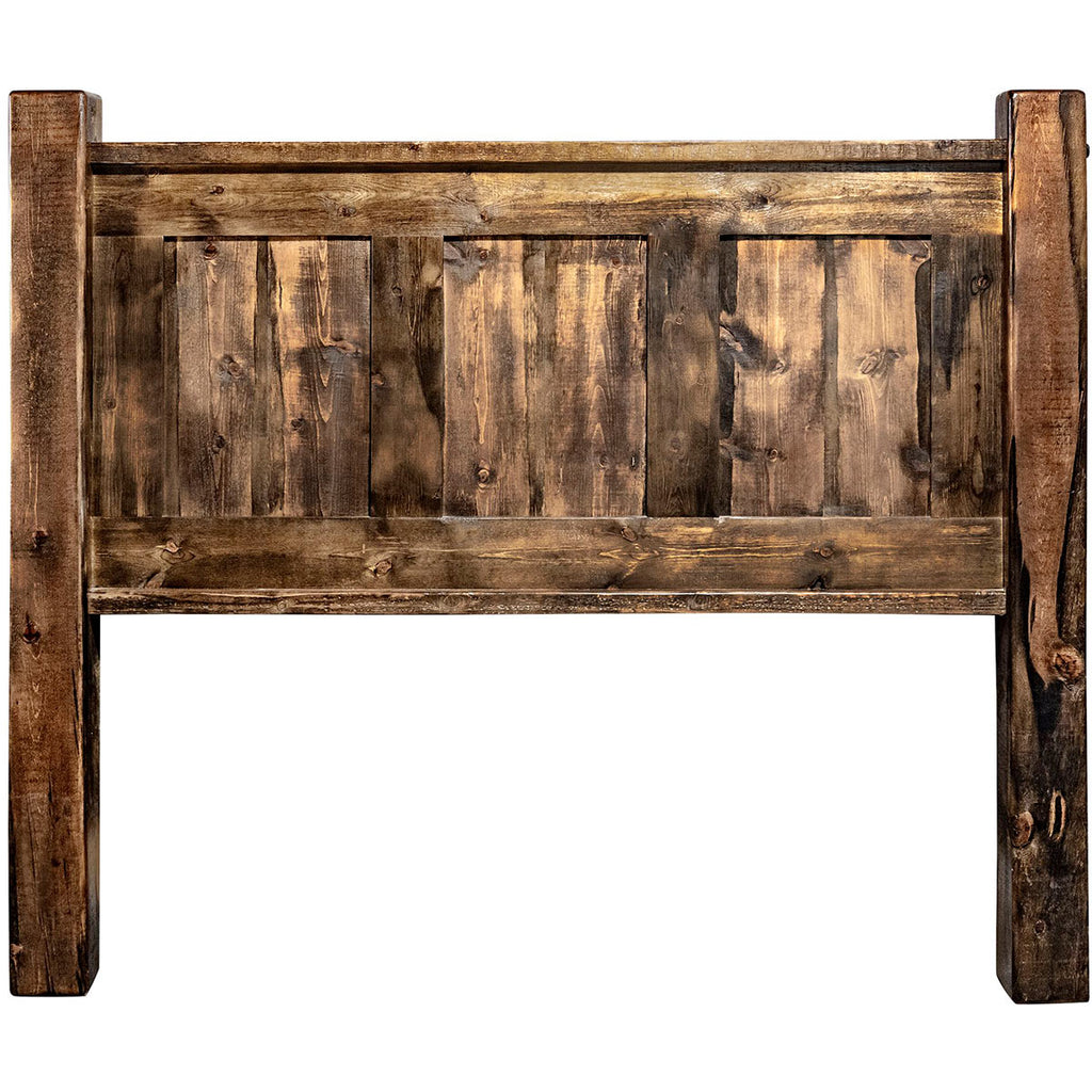 Lima Sawn Headboard with Iron & Provincial Stain - Full