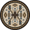 Double Cross Blue Rug - 8 Ft. Round