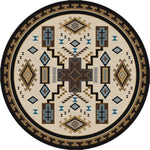 Double Cross Blue Rug - 8 Ft. Round
