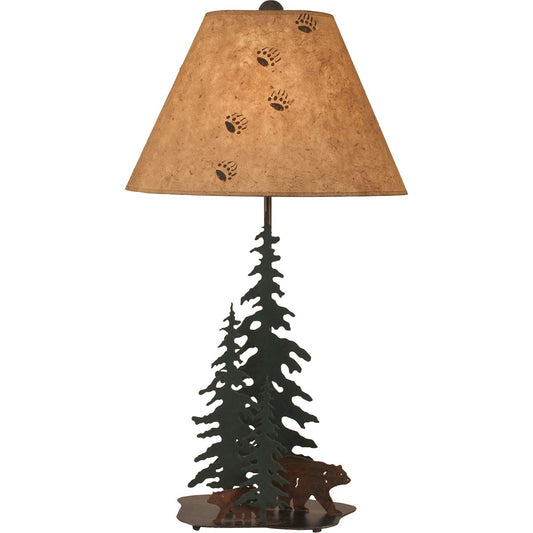 Roaming Bear Duo and Evergreen Pines Table Lamp