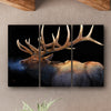 Winter Elk Framed Canvas Triptych