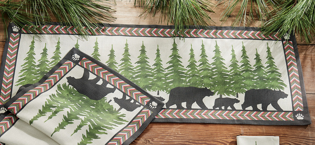 Wilderness Bear Path Table Runner - 36 Inch
