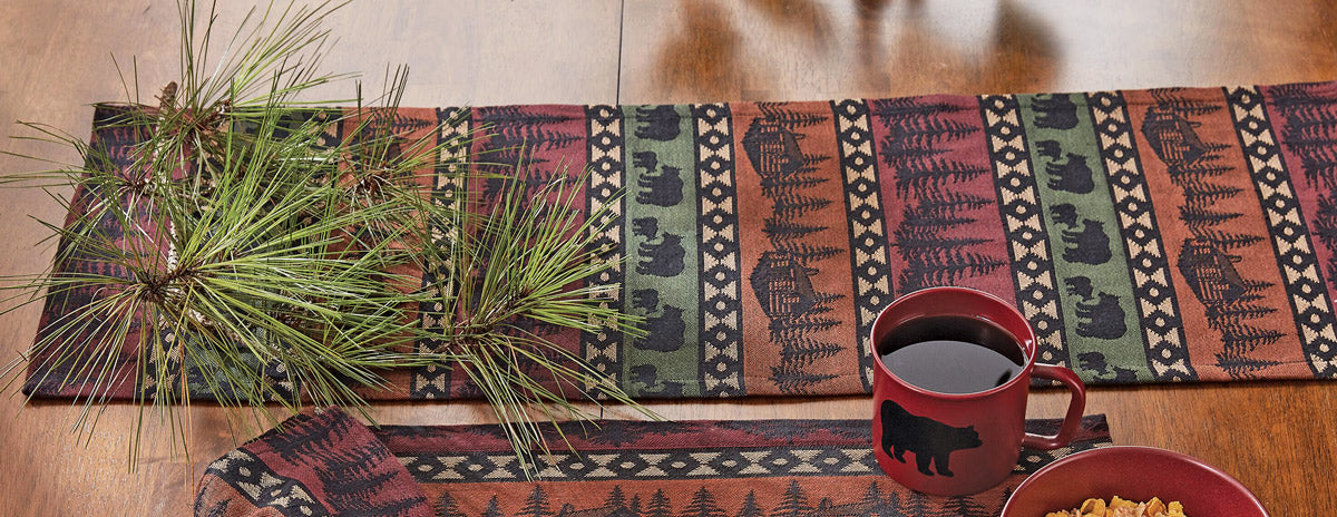 Mountain View Bear Table Runner - 36 Inch