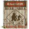 Danger: Bear Area Personalized Corrugated Metal Sign
