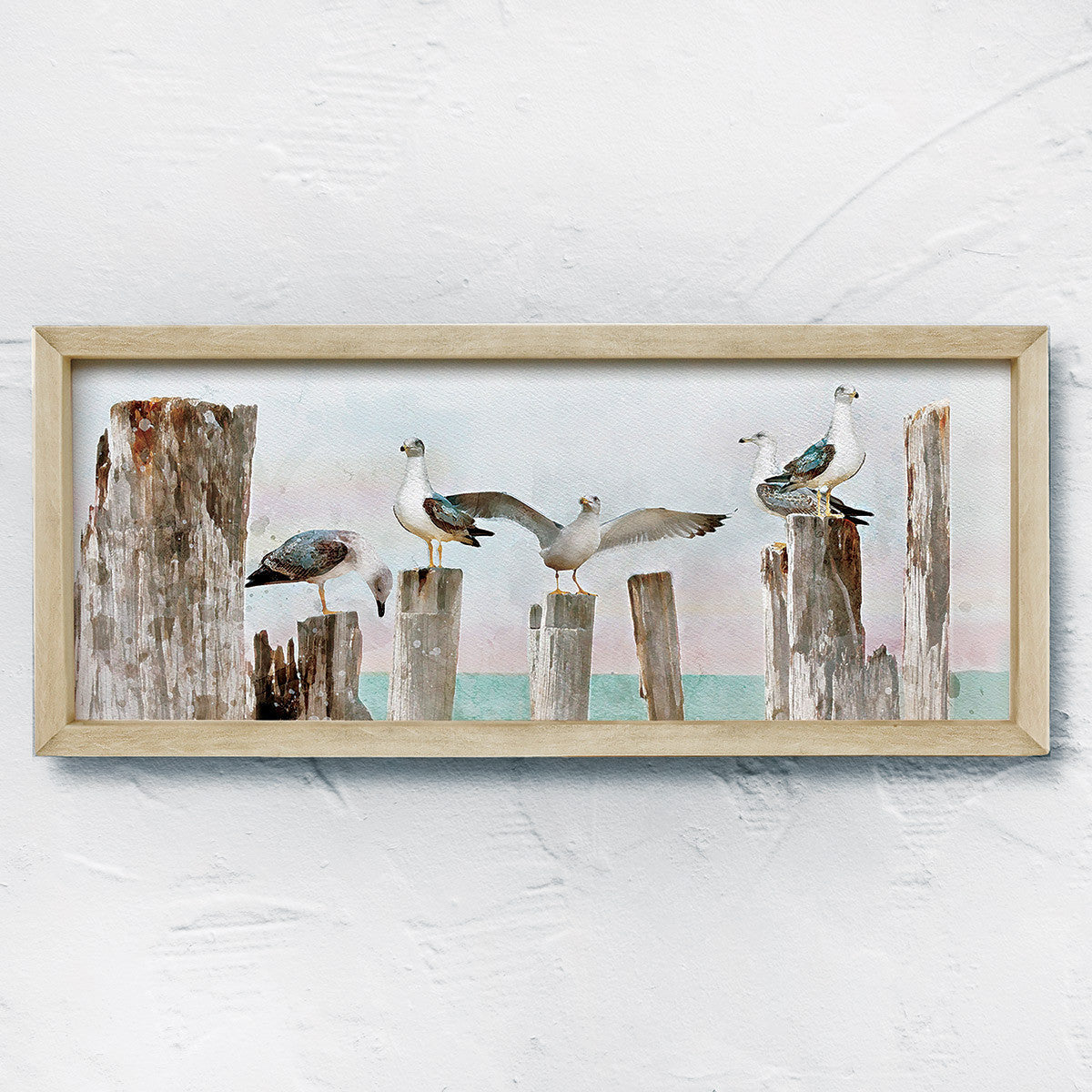 Dockside Birds Framed Wall Art - OVERSTOCK