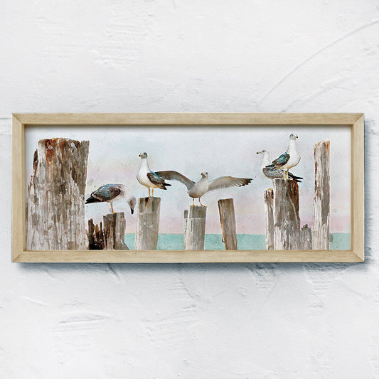 Dockside Birds Framed Wall Art - OVERSTOCK