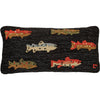 Lake Fish Hooked Wool Pillow