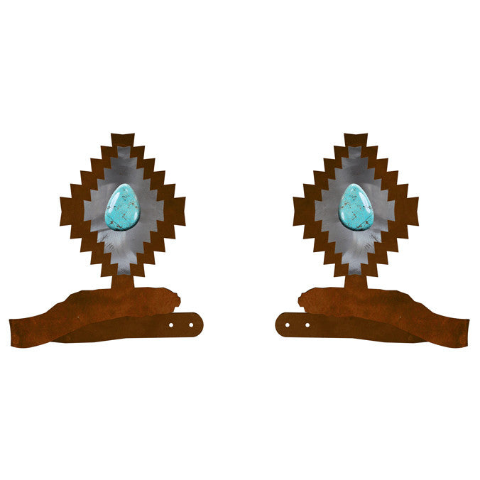 Desert Diamond with Turquoise Stone Tie Backs - Set of 2 - OVERSTOCK
