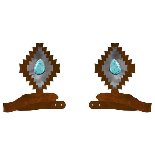 Desert Diamond with Turquoise Stone Tie Backs - Set of 2 - OVERSTOCK