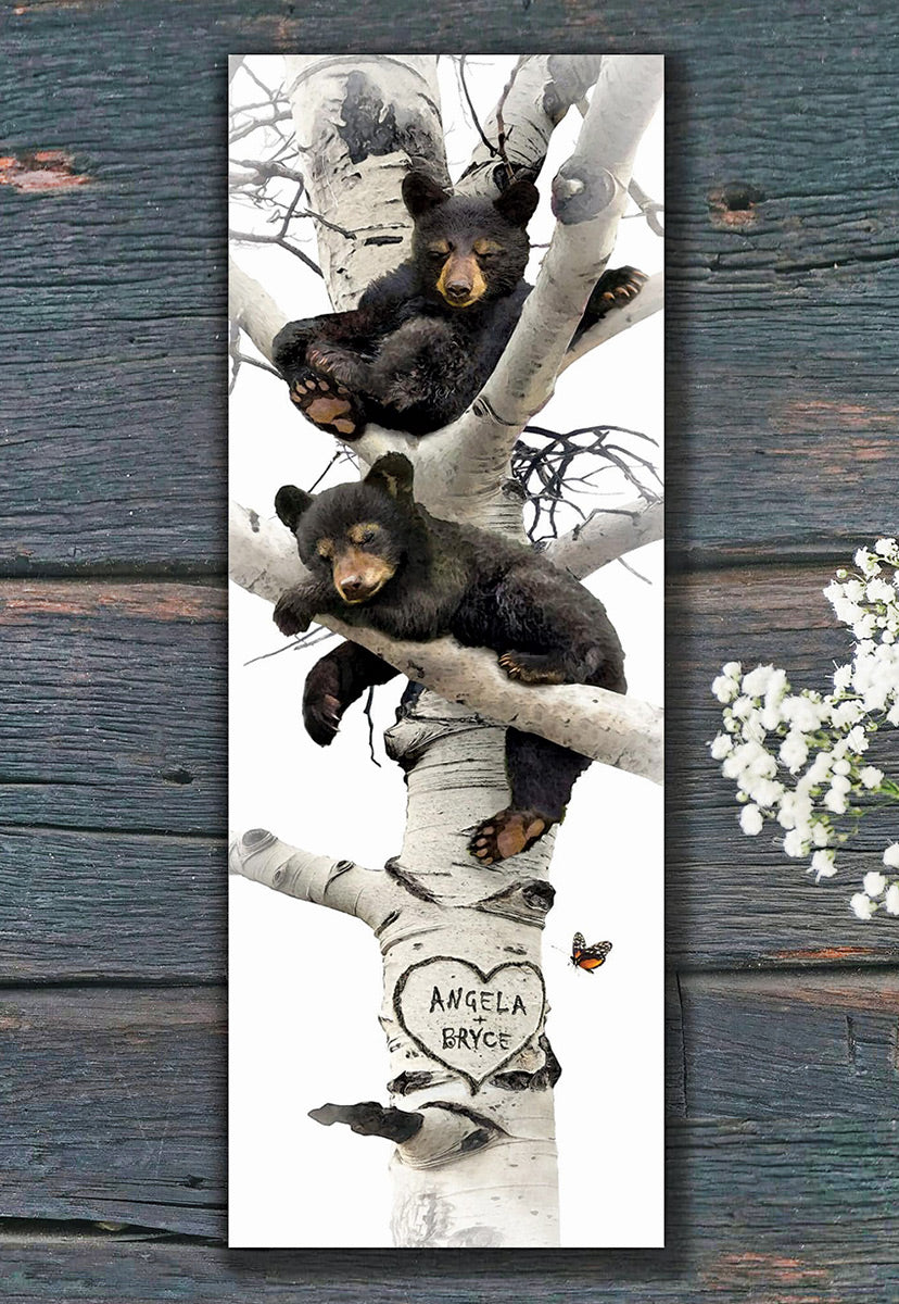 Sleepy Bears Personalized Stretched Canvas - Large