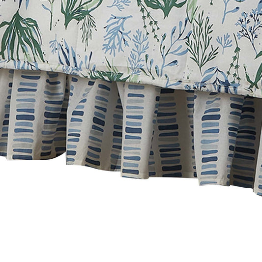 Sea Flora Bedskirt - King - OVERSTOCK
