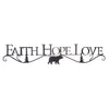 Faith, Hope, Love Metal Bear Wall Hanging