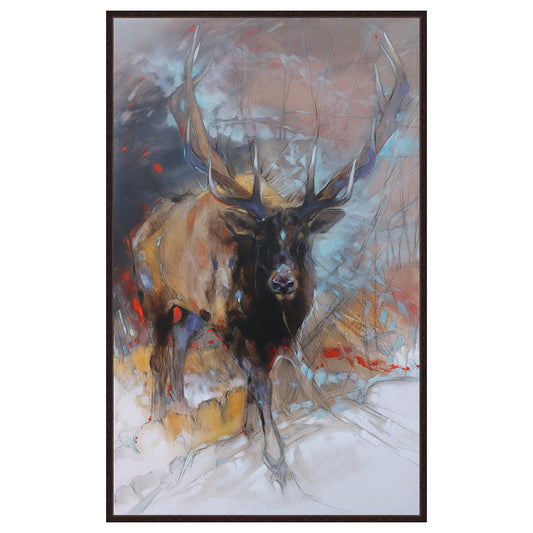 Wise Elk Framed Canvas