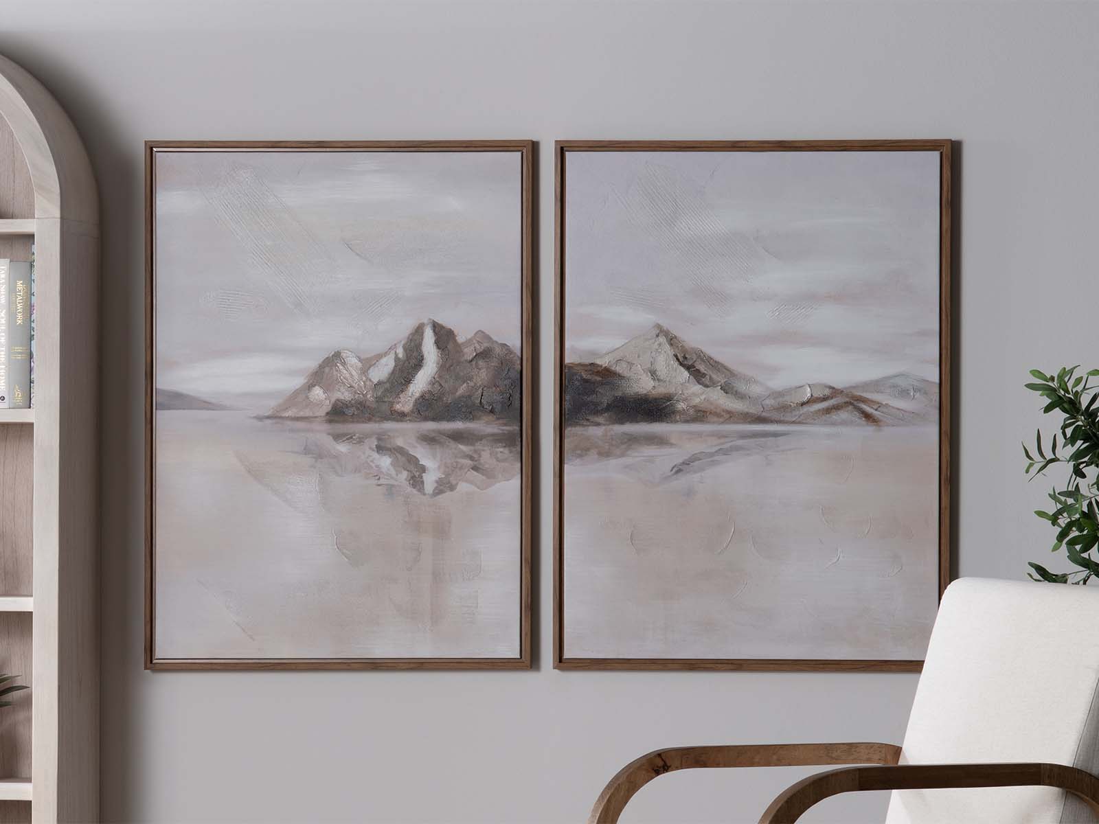 Elegant Mountain Range Wall Art - Set of 2