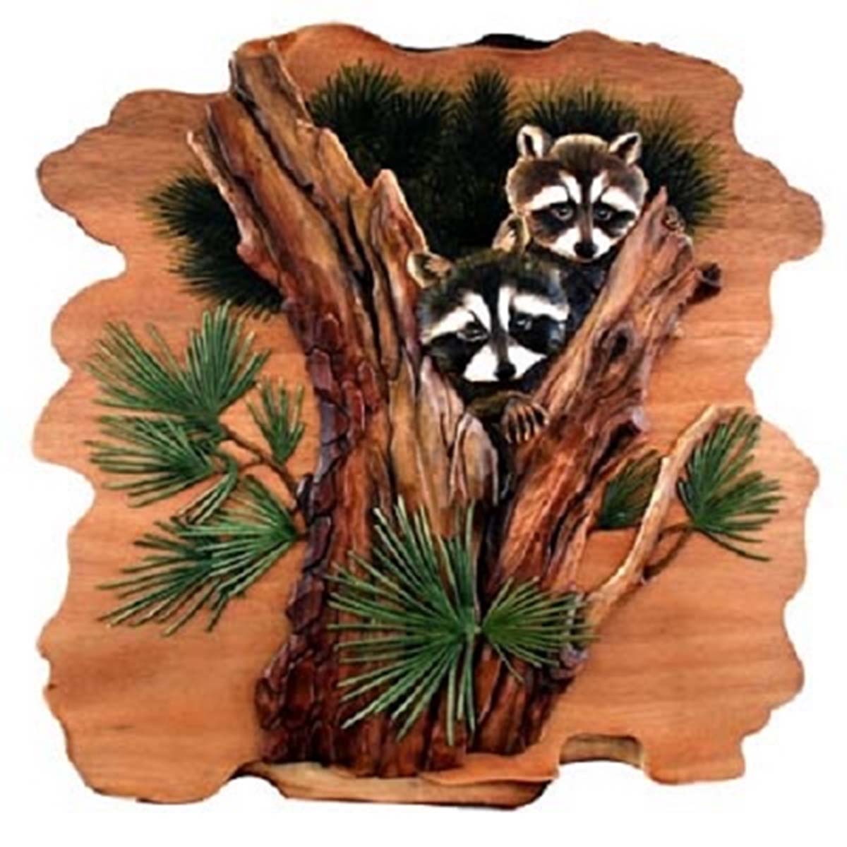 Pine Raccoons Wall Art