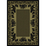 Big Sky Bear Family Green Rug - 11 x 13