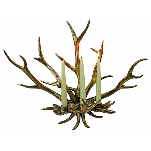 Antique Gold Antler Wall Candle Sconce