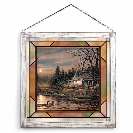 Cabin Reflections Stained Glass Art