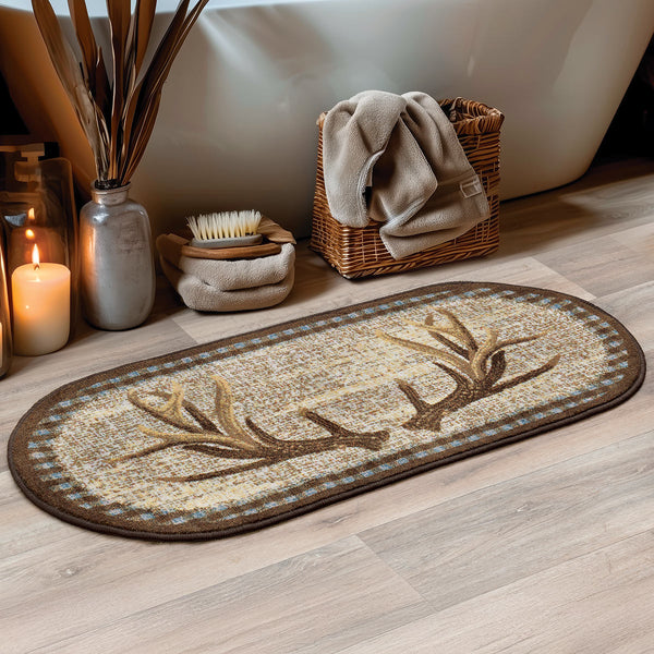 Antlers Oval Bath Rug