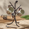 Pinecone Branch Metal Mug Rack