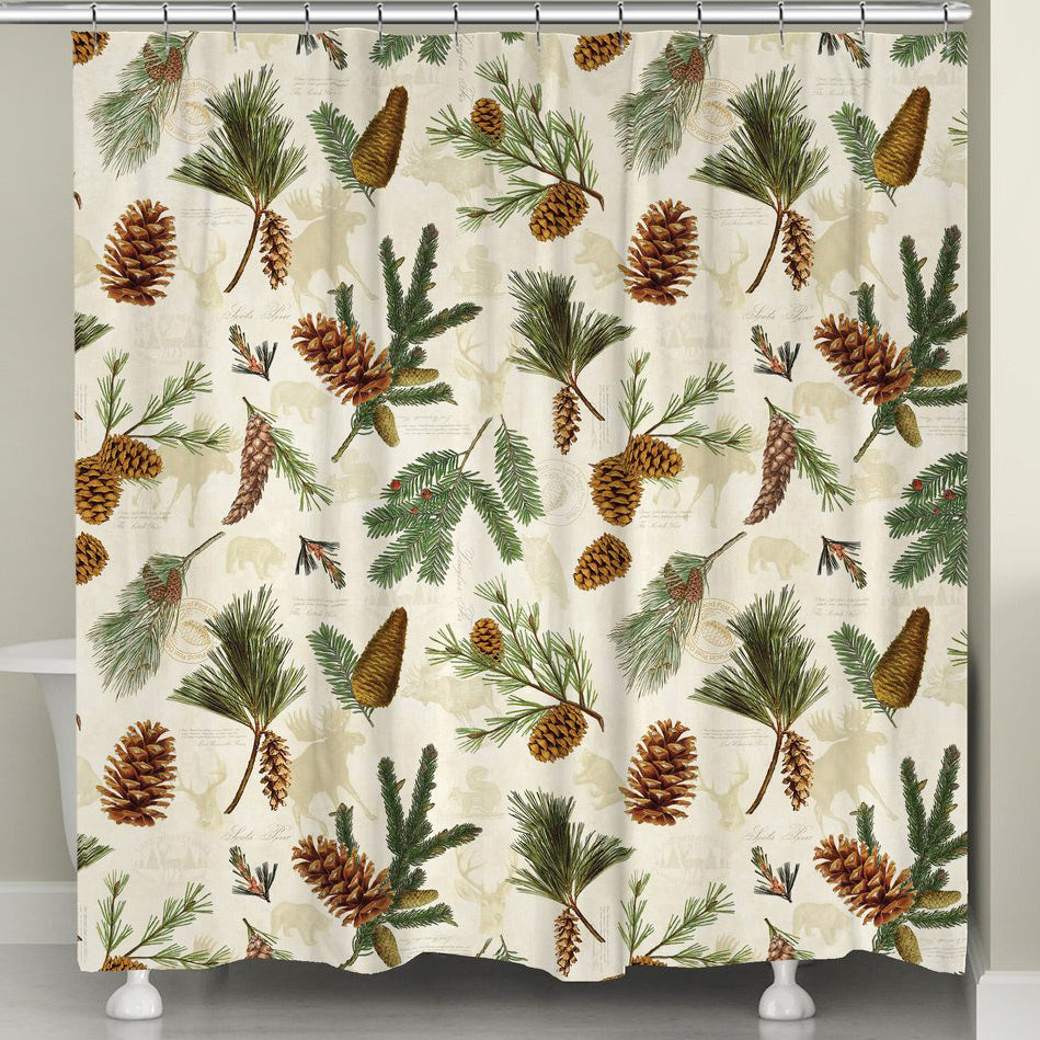 Pinecones and Wildlife Shower Curtain- SALE