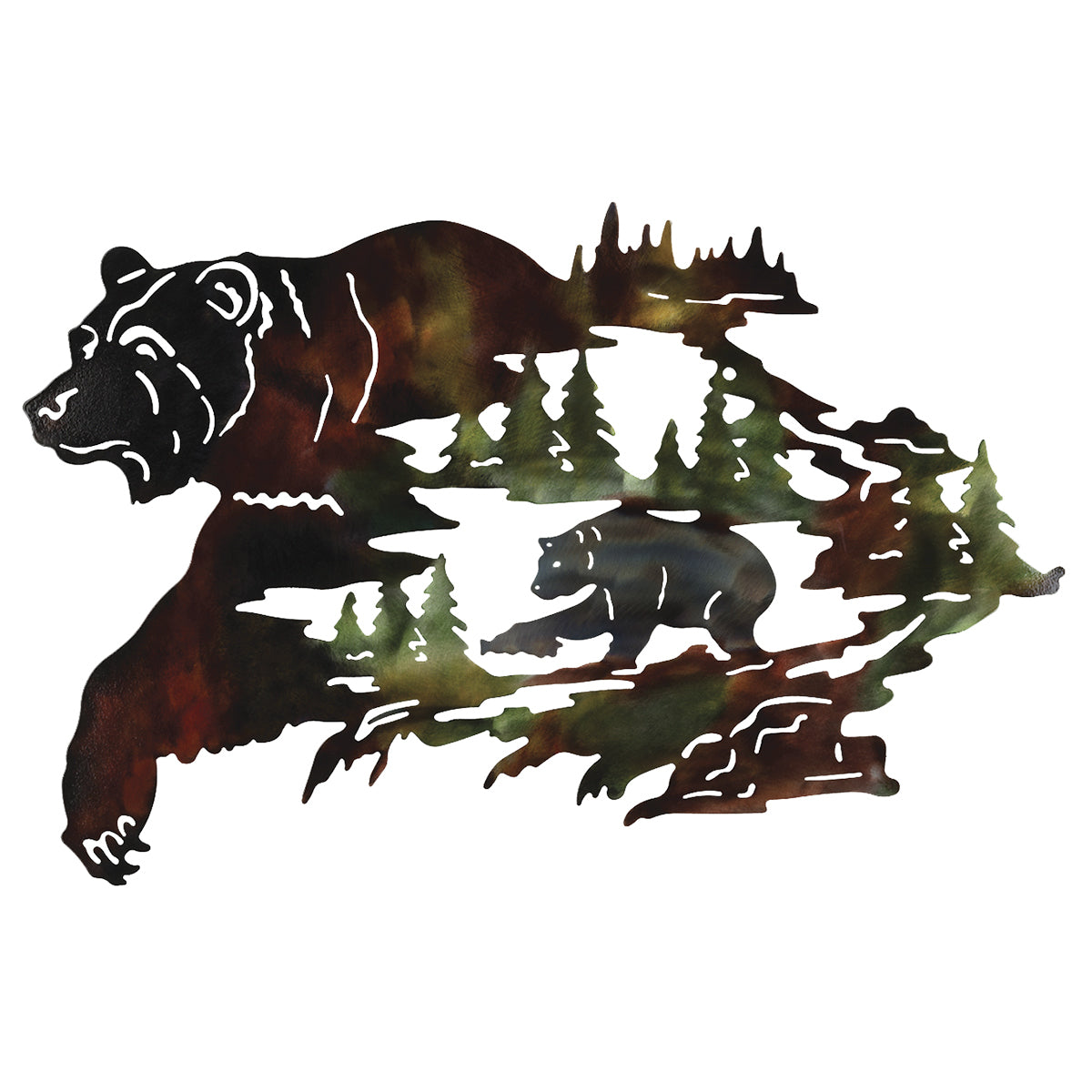 Forest Bear Silhouette Metal Wall Art- SALE