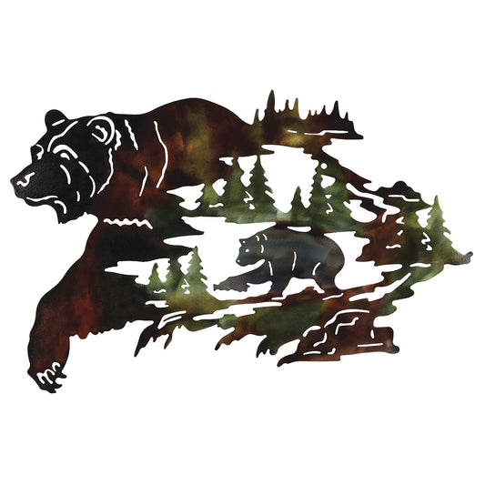 Forest Bear Silhouette Metal Wall Art- SALE