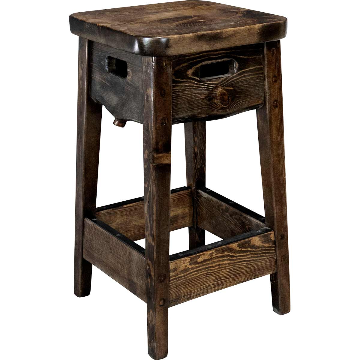Lima 30 Inch Backless Barstool - Jacobean Stain