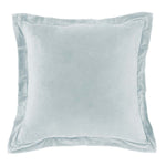 Blue Ice Velvet Flanged Square Euro Sham