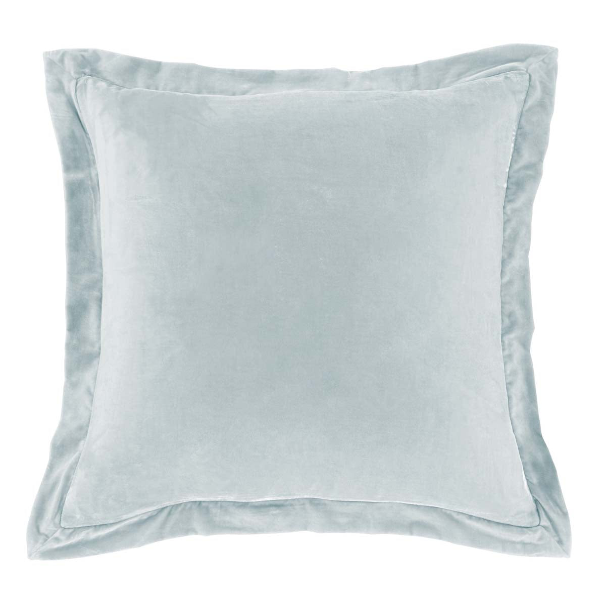 Blue Ice Velvet Flanged Square Euro Sham