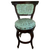 Spanish Heritage Swivel Barstool with Back - Turquoise