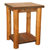 Barnwood Round Leg Standard Nightstand with Shelf