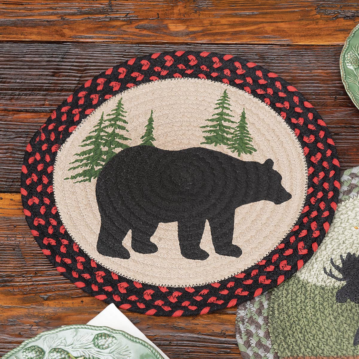 Bear Silhouette Braided Placemat