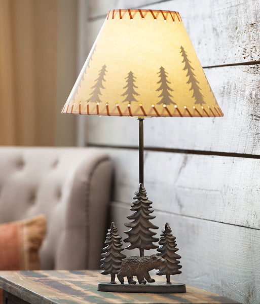 Bear & Trees Metal Table Lamp - SALE