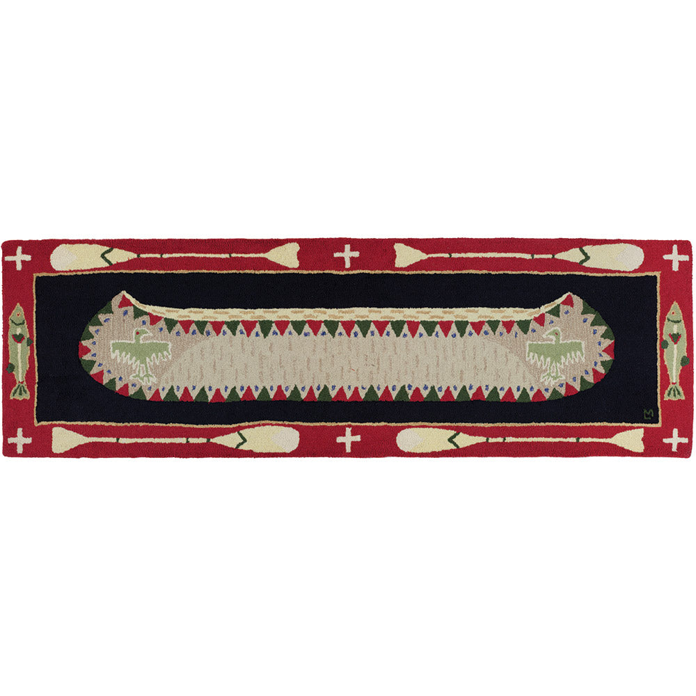 Red Longboat Hooked Wool Runner