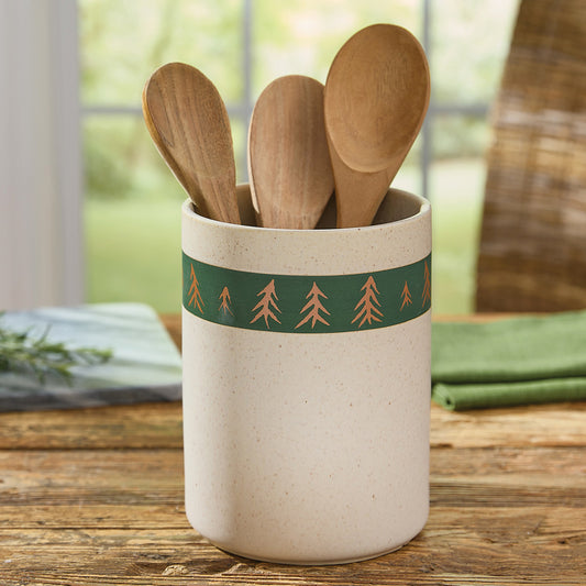 Northwoods Spring Stoneware Utensil Crock - OVERSTOCK