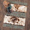 Vaquero Turquoise Cowhide Rug - 8 Ft. Round
