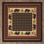 Bear Tracks Lodge Rug - 8 Ft. Square