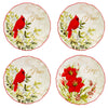 Christmas Cardinal Dessert Plates - Set of 4