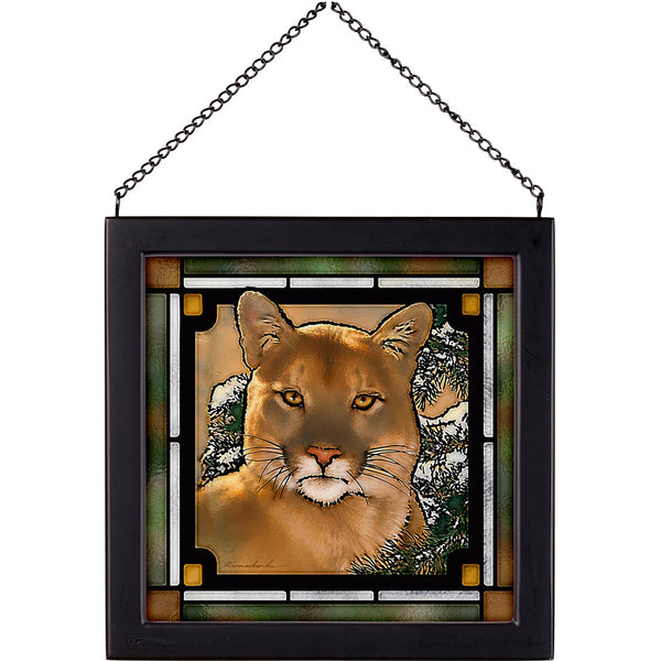 Mountain Lion Stained Glass Art