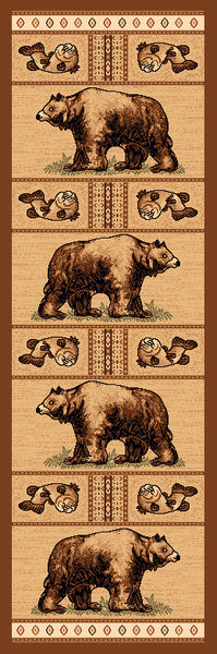 Bear & Jumping Fish Rug - 2 x 7