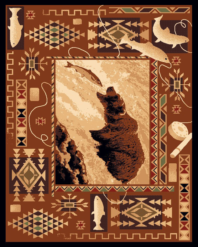 Southwest Fisher Bear Rug - 8 x 10